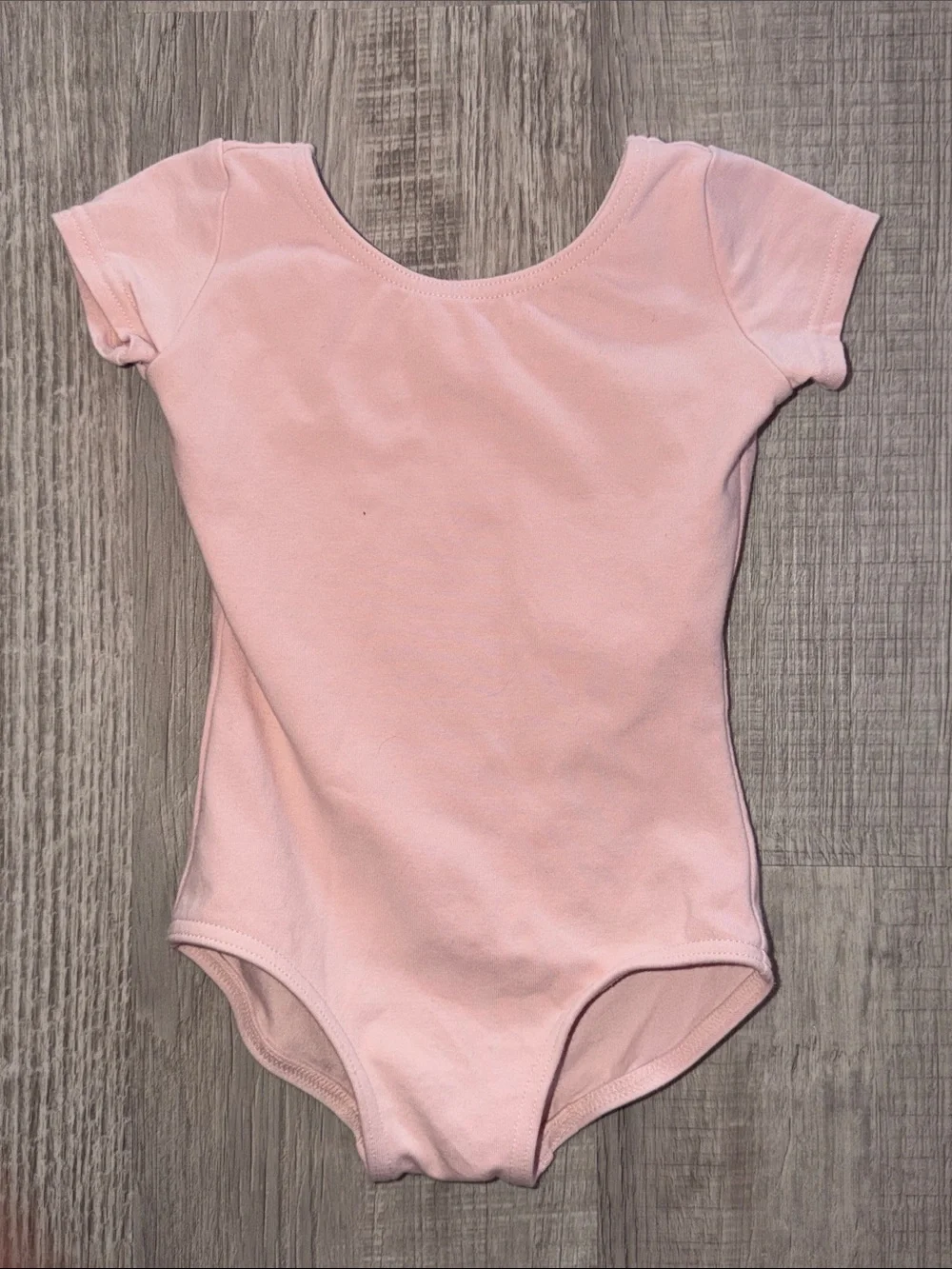 Classic Pink Short-Sleeve One-Piece Leotard for Toddlers